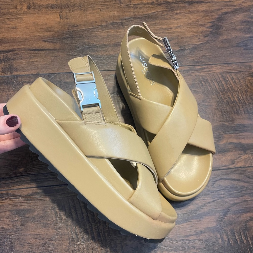 J Slides Tan Platform Sandal - image 5